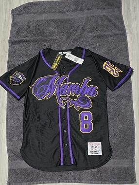 Mamba #8 Baseball-Style Jersey - Black & Purple